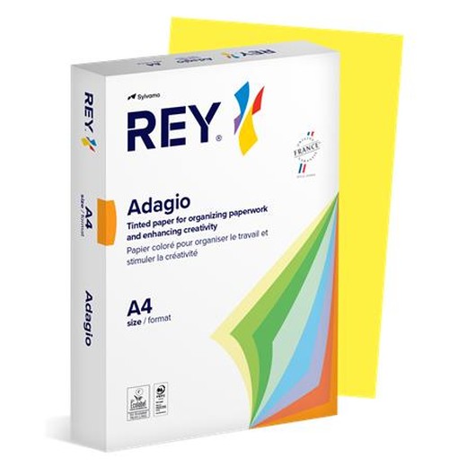 Kopírovací papier, farebný, A4, 160 g, REY "Adagio", intenzívna žltá
