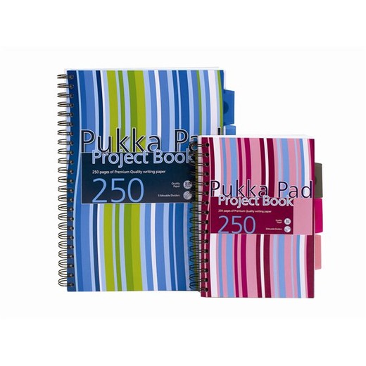 Špirálový zošit, A5, linajkový, 125 listov, PUKKA PAD "Project book"