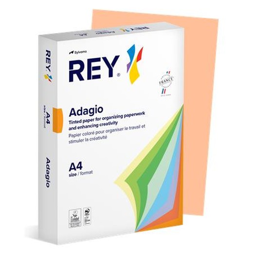Kopírovací papier, farebný, A4, 80 g, REY "Adagio", pastelová lososová
