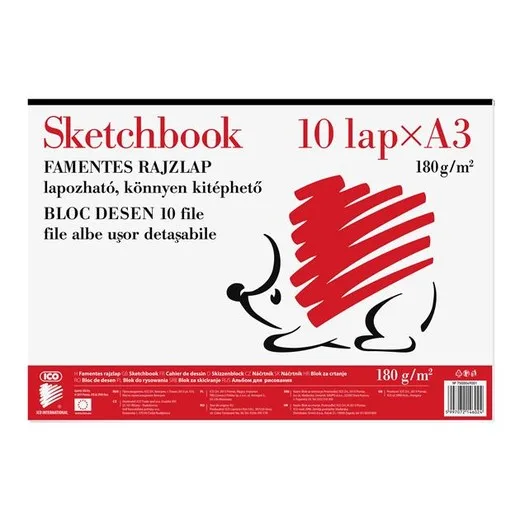 Náčrtník, ježko, A3, 190 g