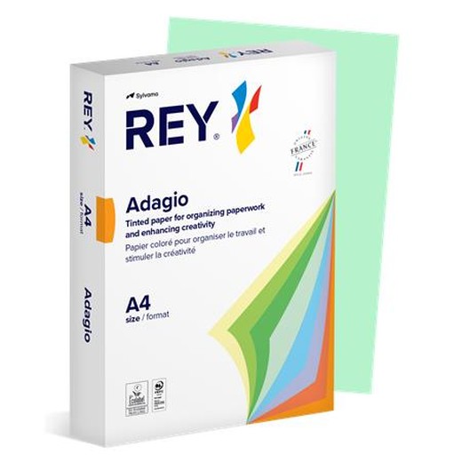 Kopírovací papier, farebný, A4, 80 g, REY "Adagio", pastelová zelená