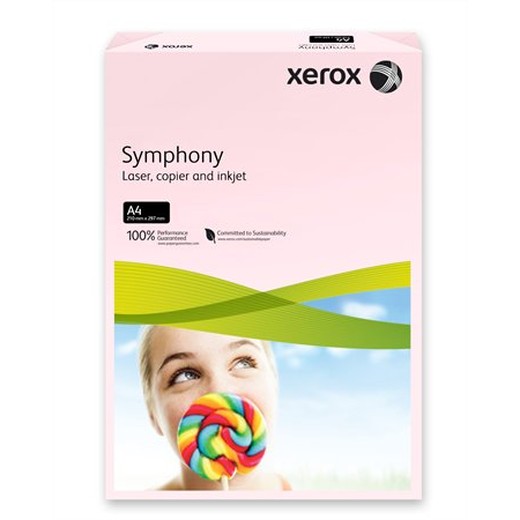 Kancelársky papier, farebný, A4, 80 g, XEROX "Symphony", ružový (pastelový)