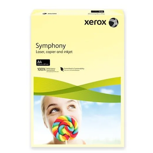 Kancelársky papier, farebný, A4, 80 g, XEROX "Symphony", svetložltý (pastelový)