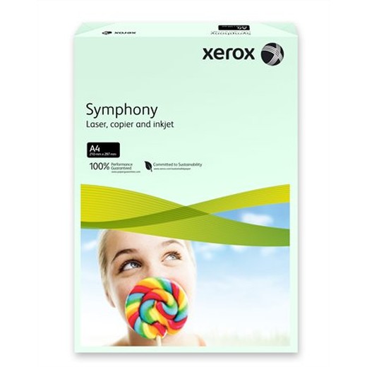 Kancelársky papier, farebný, A4, 80 g, XEROX "Symphony", svetlozelený (pastelový)