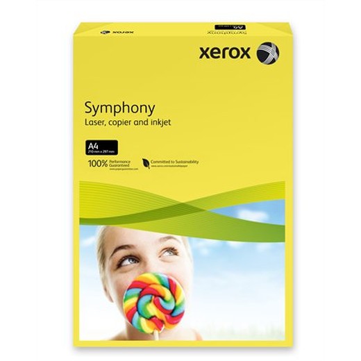 Kancelársky papier, farebný, A4, 80 g, XEROX "Symphony", tmavožltý (intenzívny)