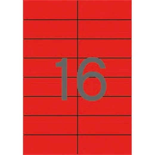 Etikety, 105x37 mm, farebné, APLI, červené, 1600 etikiet/bal