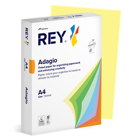 Kopírovací papier, farebný, A3, 80 g, REY "Adagio", pastelová žltá