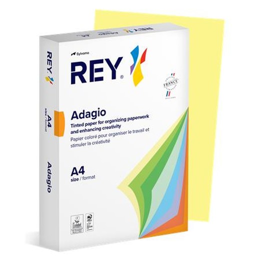 Kopírovací papier, farebný, A3, 80 g, REY "Adagio", pastelová žltá