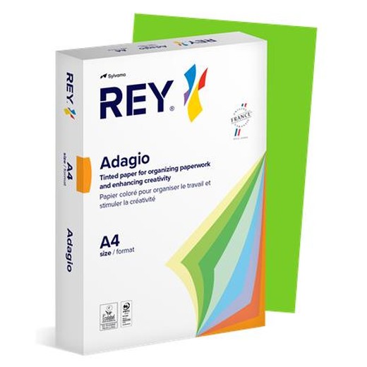 Kopírovací papier, farebný, A4, 80 g, REY "Adagio", intenzívna zelená