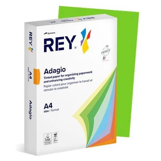 Kopírovací papier, farebný, A4, 80 g, REY "Adagio", intenzívna zelená
