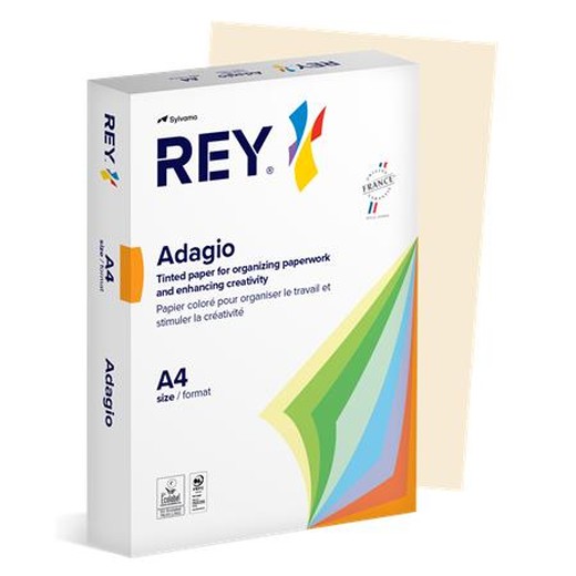 Kopírovací papier, farebný, A4, 80 g, REY "Adagio", pastelová, slonovina