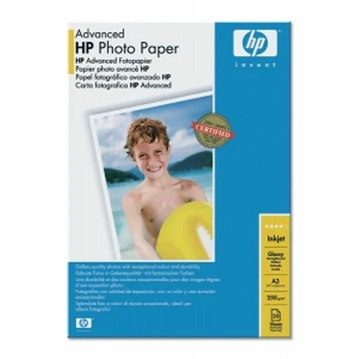 Foto papier Q8697A, k atramentovým tlačiarňam, A3, 250 g, lesklý, HP