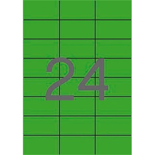 Etikety, 70x37 mm, farebné, APLI, zelené, 2400 etikiet/bal