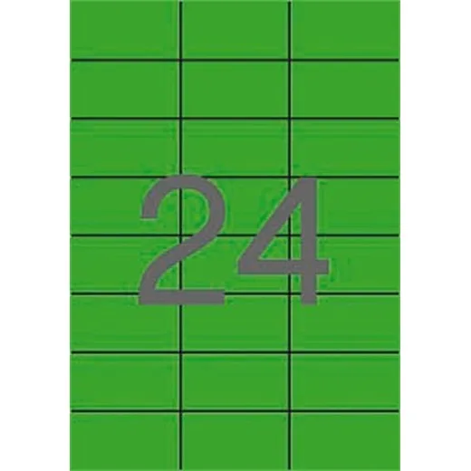 Etikety, 70x37 mm, farebné, APLI, zelené, 2400 etikiet/bal