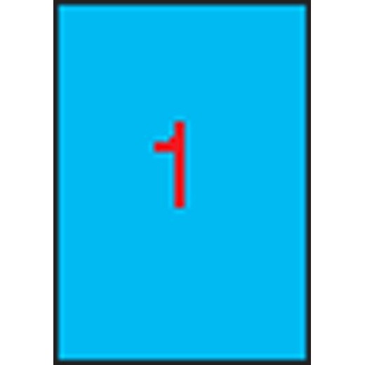 Etikety, 210x297 mm, farebné, APLI, modré, 100 etikiet/bal