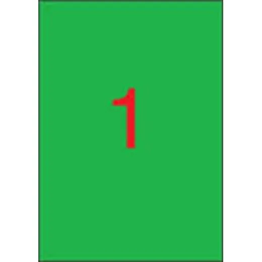 Etikety, 210x297 mm, farebné, APLI, zelené, 100 etikiet/bal
