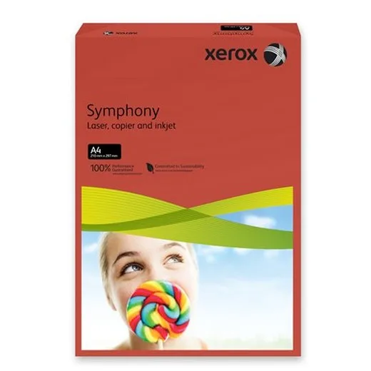 Kancelársky papier, farebný, A4, 80 g, XEROX "Symphony", tmavočervený (intenzívny)