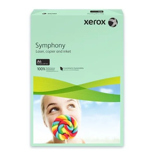 Kancelársky papier, farebný, A4, 80 g, XEROX "Symphony", zelený (stredný)