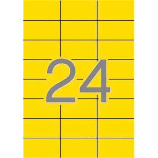 Etikety, 70x37 mm, farebné, APLI, žlté, 480 etikiet/bal
