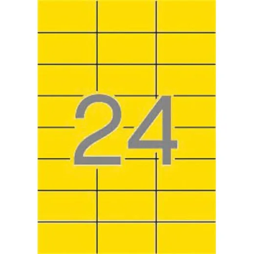 Etikety, 70x37 mm, farebné, APLI, žlté, 480 etikiet/bal