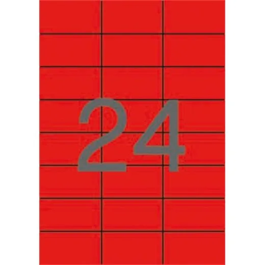 Etikety, 70x37 mm, farebné, APLI, červené, 480 etikiet/bal