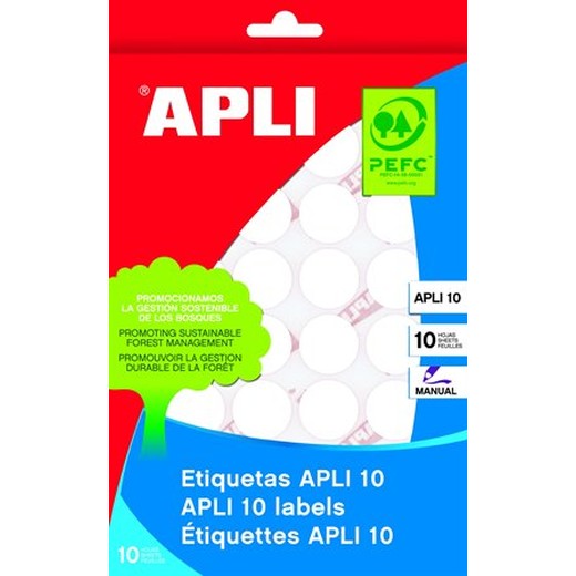 Etikety, okrúhle, priemer: 13 mm, ručne popisovateľné, APLI, 770 etikiet/bal
