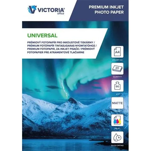 Fotopapier, pre atramentovú tlač, A4, 90 g, matný, VICTORIA PAPER "Universal"