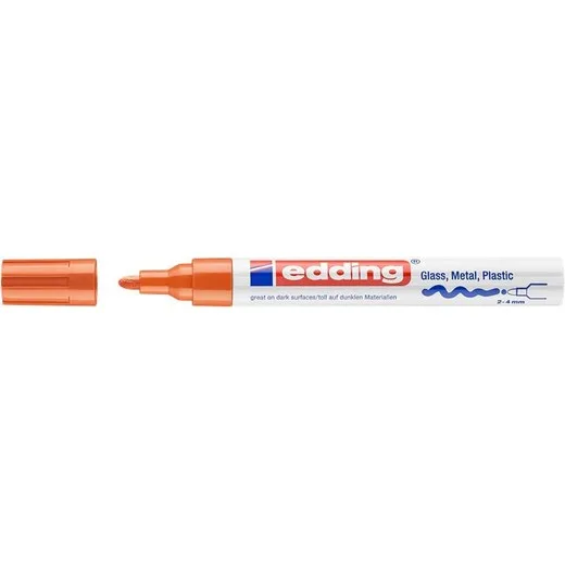 Permanentný lakový popisovač, 2-4 mm, EDDING "750", oranžový