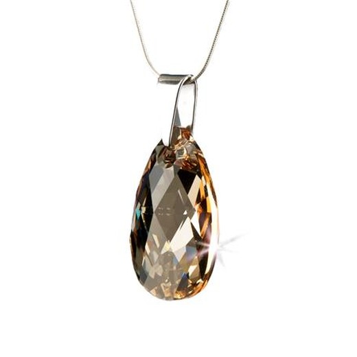 Retiazka, Crystals from SWAROVSKI® , s príveskom v tvare kvapky, golden shadow, 16 mm