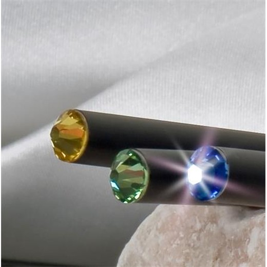 Ceruzka, so zafírovo modrým SWAROVSKI® krištáľom, 17 cm, ART CRYSTELLA®, čierna