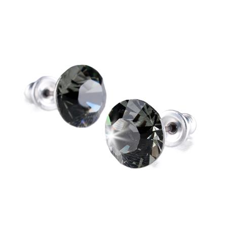 Náušnice, s Black Diamond krištáľom SWAROVSKI®, 8 mm, ART CRYSTELLA®