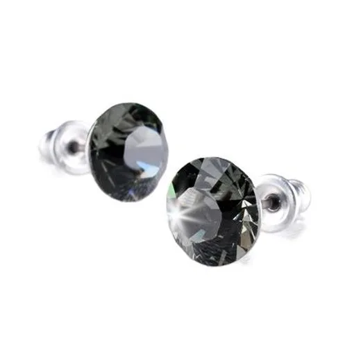 Náušnice, s Black Diamond krištáľom SWAROVSKI®, 8 mm, ART CRYSTELLA®