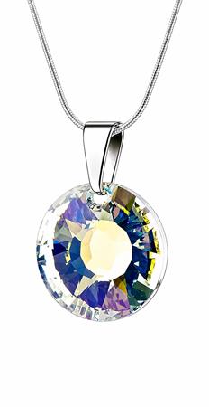 Retiazka, tvar slnka, s biely dúhovým SWAROVSKI® krištáľom, 19mm, ART CRYSTELLA®
