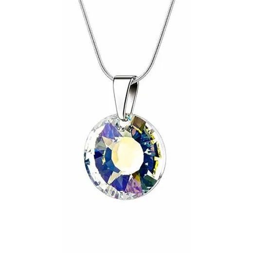 Retiazka, tvar slnka, s biely dúhovým SWAROVSKI® krištáľom, 19mm, ART CRYSTELLA®