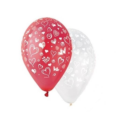 Balón, 30 cm, srdiečka