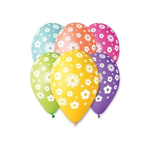 Balón, 30 cm, kvetinky