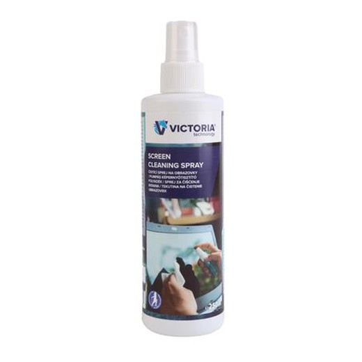 Čistiaca tekutina na monitor s pumpičkou, antistatická, 250ml, VICTORIA TECHNOLOGY
