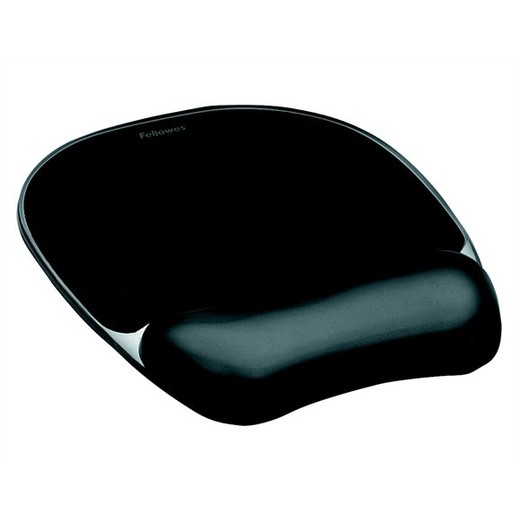 Gélová podložka pod myš, FELLOWES "Crystal™ Gel", čierna