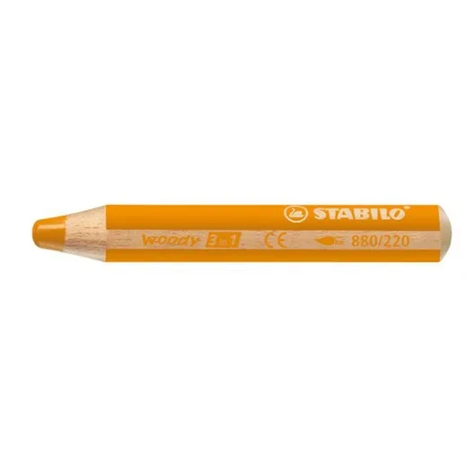 Farebná ceruzka, hrubá, STABILO "Woody", oranžová