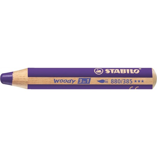 Farebná ceruzka, hrubá, STABILO "Woody", fialová