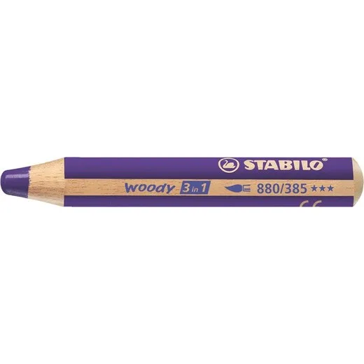 Farebná ceruzka, hrubá, STABILO "Woody", fialová