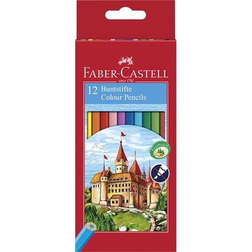 Farebné ceruzky, sada, šesťhranné, FABER-CASTELL "Classic", 12 rôznych farieb