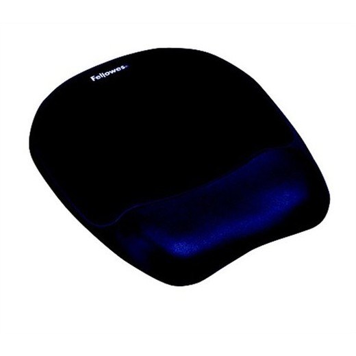 Penová podložka pod myš, s opierkou zápästia, FELLOWES "Memory Foam", modrá