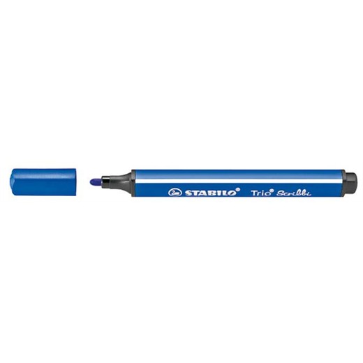 Fixka, 1,5-2 mm, pohyblivý hrot, STABILO "Trio Scribbi", modrý