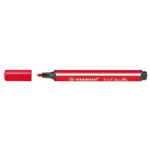 Fixky, 1,5-2 mm, pohyblivý hrot, STABILO "Trio Scribbi", červená