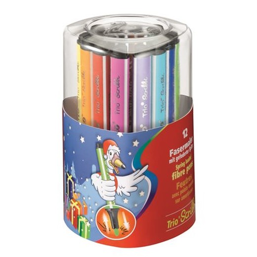 Fixky, 1,5-2 mm, STABILO "Trio Scribbi", 12 rôznych farieb