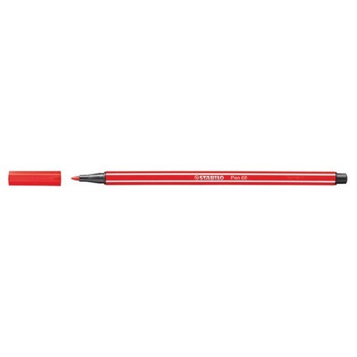 Popisovač, 1 mm, STABILO "Pen 68", červený