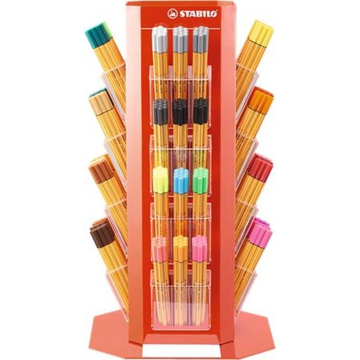 Liner, display, 0,4 mm, STABILO "Point 88", rôzne farby