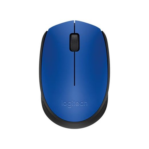 Myš, bezdrôtová, optická, stredná veľkosť, USB, LOGITECH "M171", modrá