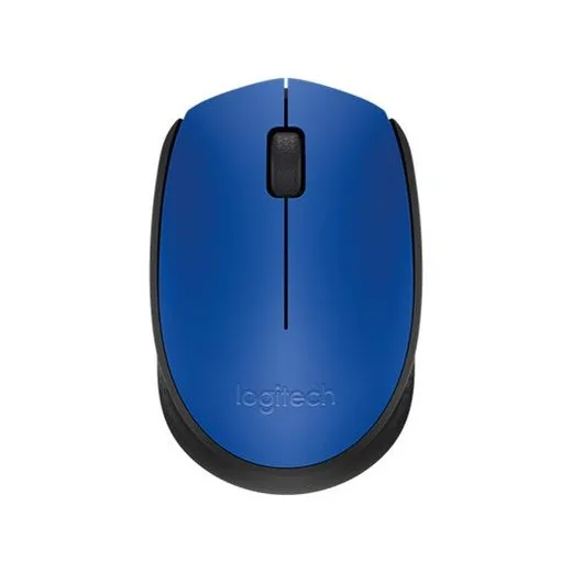 Myš, bezdrôtová, optická, stredná veľkosť,  USB, LOGITECH "M171", modrá